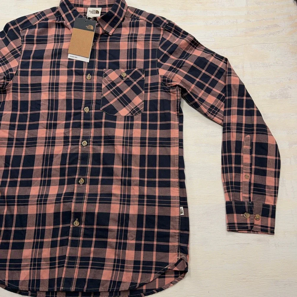 The North Face Shirt Hayden Pass 2.0 Plaid Flannel Pink Navy Mens Size S NWT